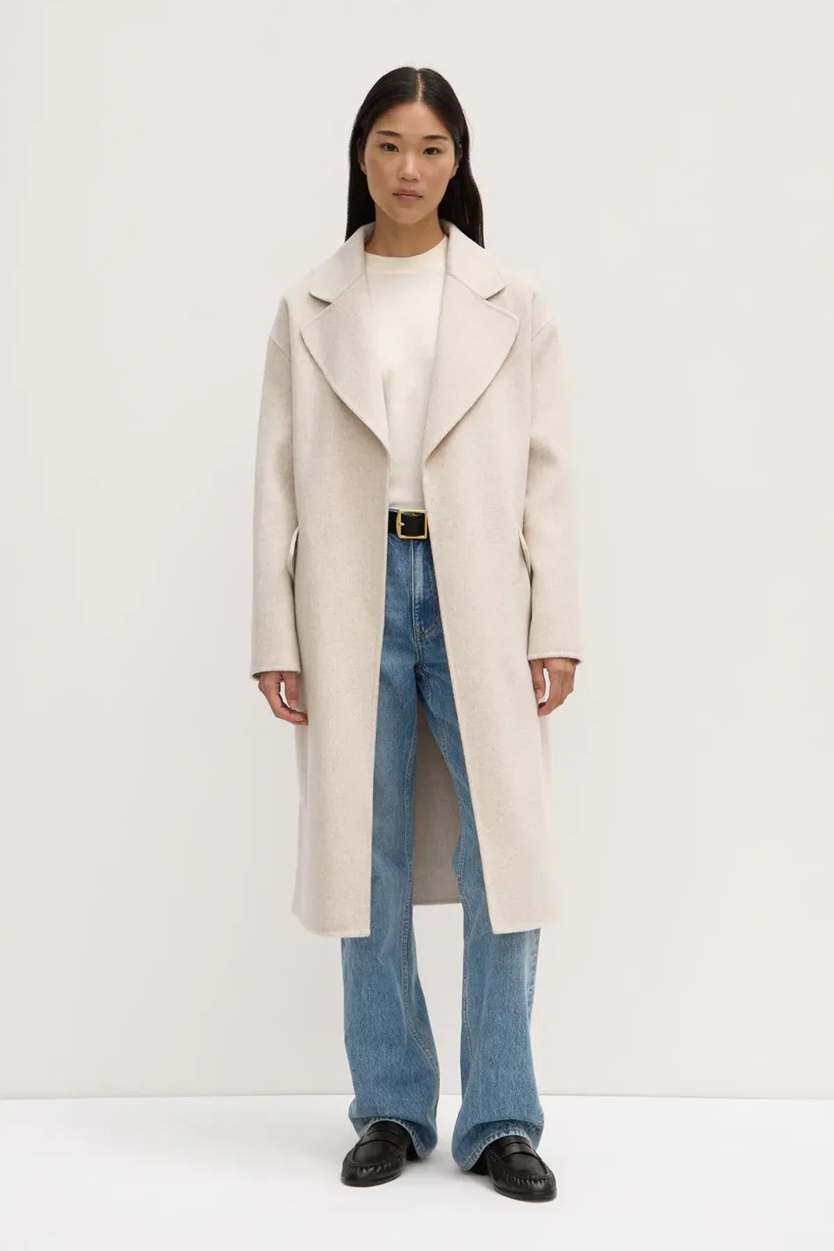 Assembly Label Sadie Single Breasted Wool Coat Oat Marle Cream Size 8 - Image 1