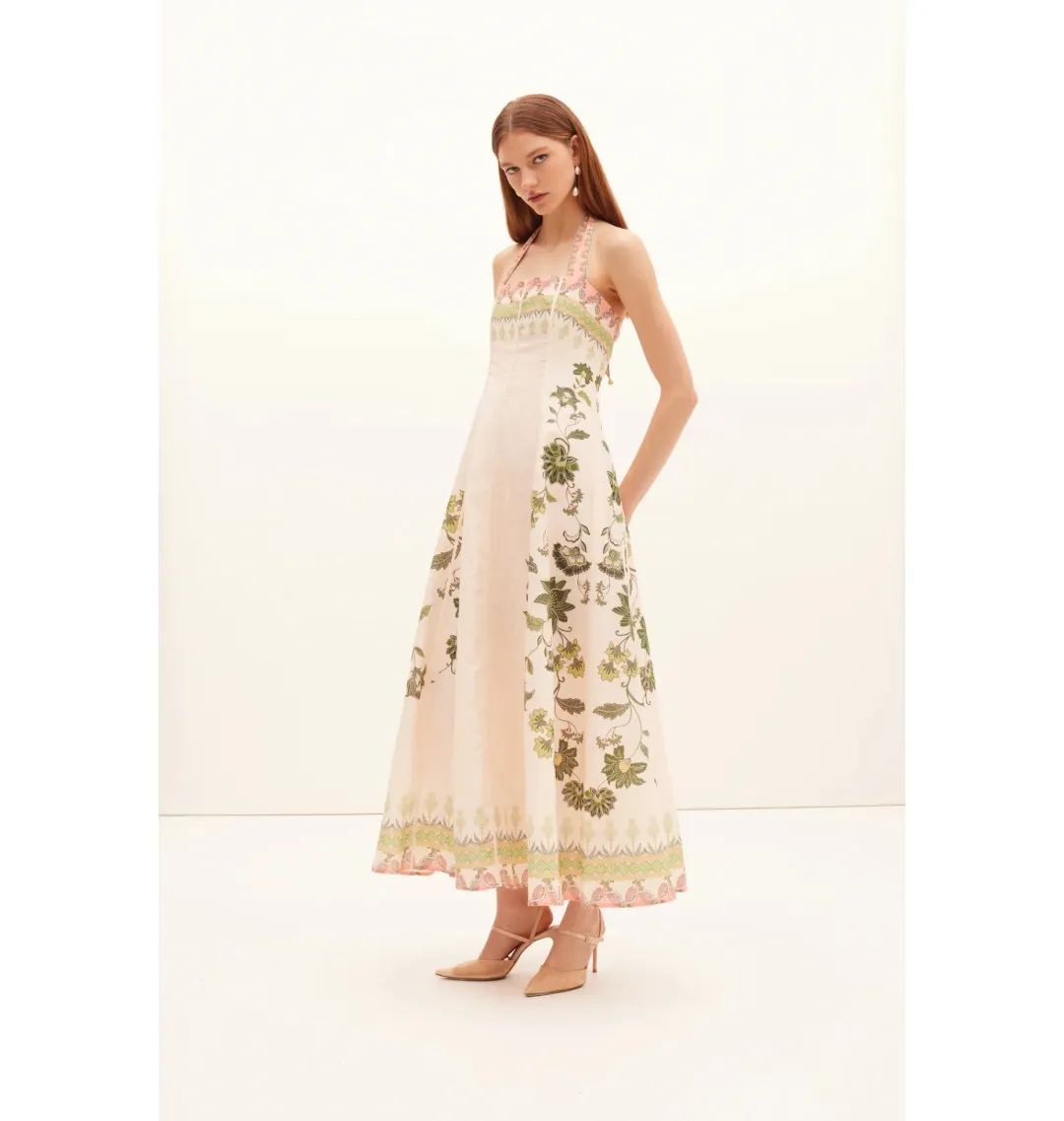 Kate Ford Baja Halter Gown Print Size 12 for rent on The Volte - main image