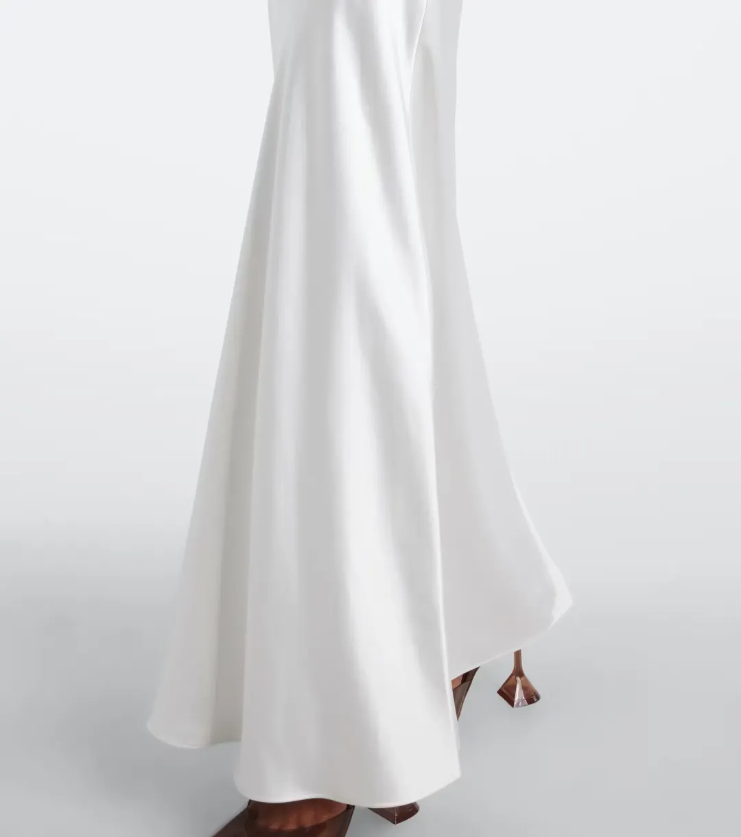 Self-Portrait x Christopher Kane Lace Trimmed Satin Gown White Size 10 for rent on The Volte - main image
