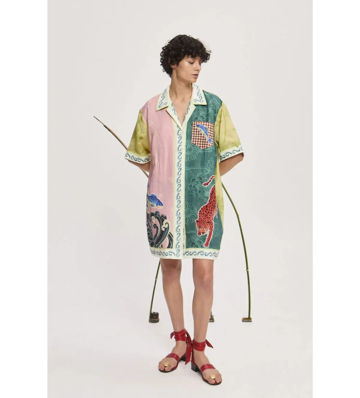 Rochester Mini Shirtdress Multi Size 10 for rent on The Volte - main image
