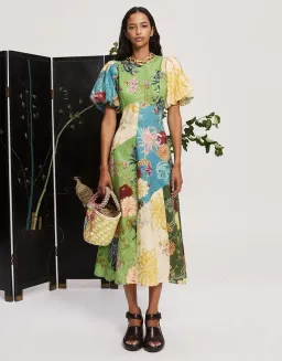 Alemais Avery Spliced Midi Dress Multi Print Size 16 for rent on The Volte - image 1