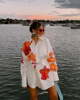 Ela Shirt Dress in White Size AU 8 for rent on The Volte - image 3