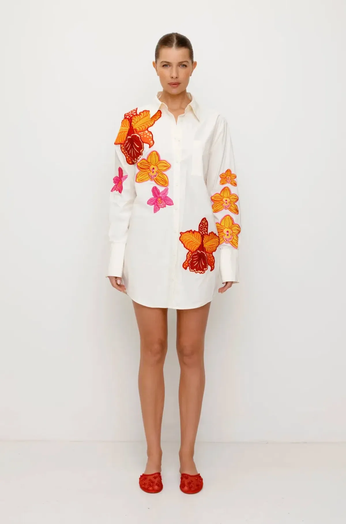 Ela Shirt Dress in White Size AU 8 - Image 1