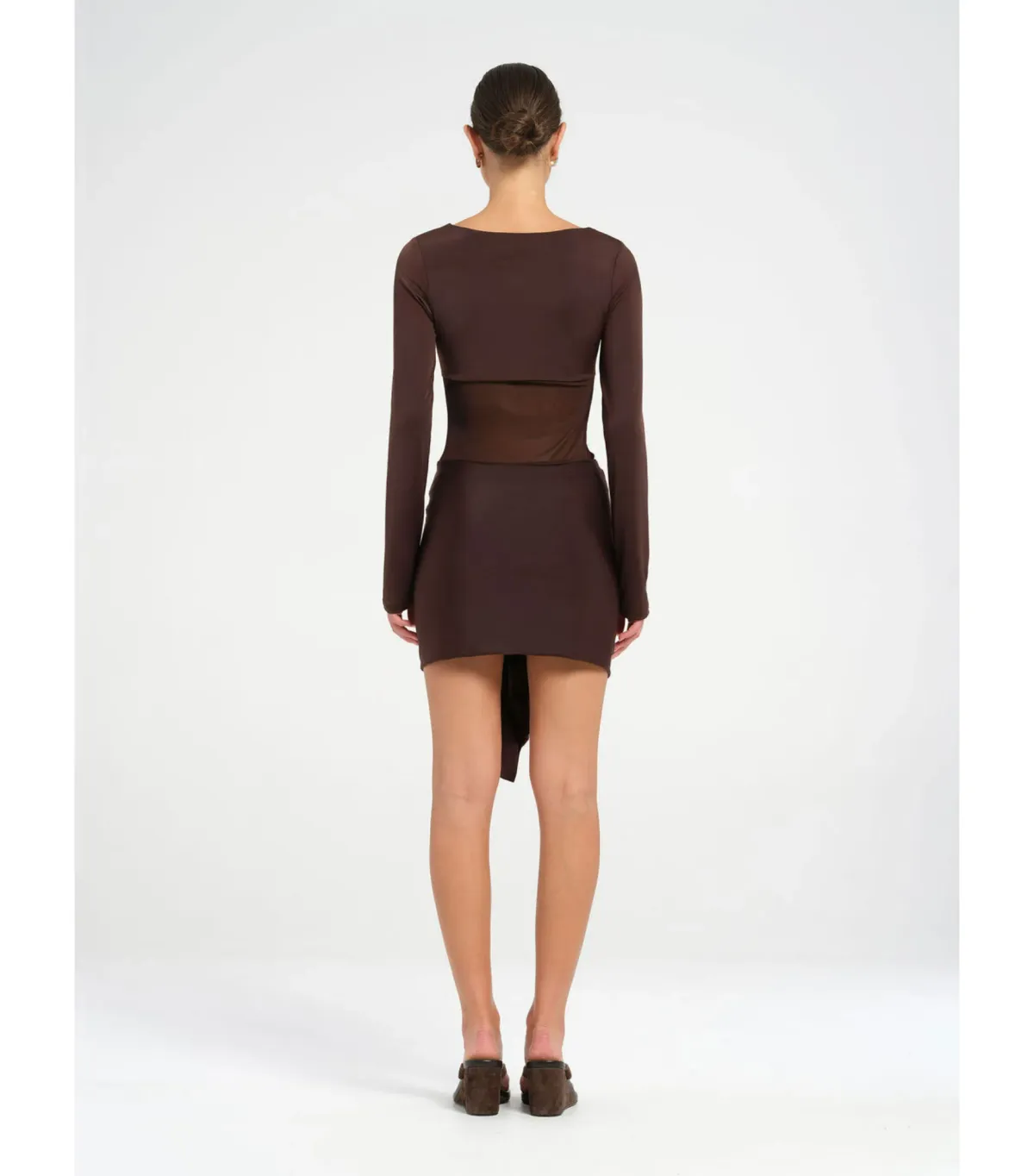 Benni Juni Mini Dress Chocolate Size AU 6 - Image 3