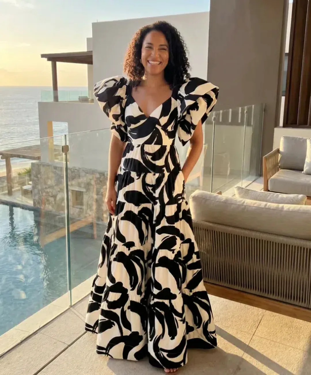 Rebecca Vallance Pompidou Maxi Dress Print Size 6 for rent on The Volte - main image