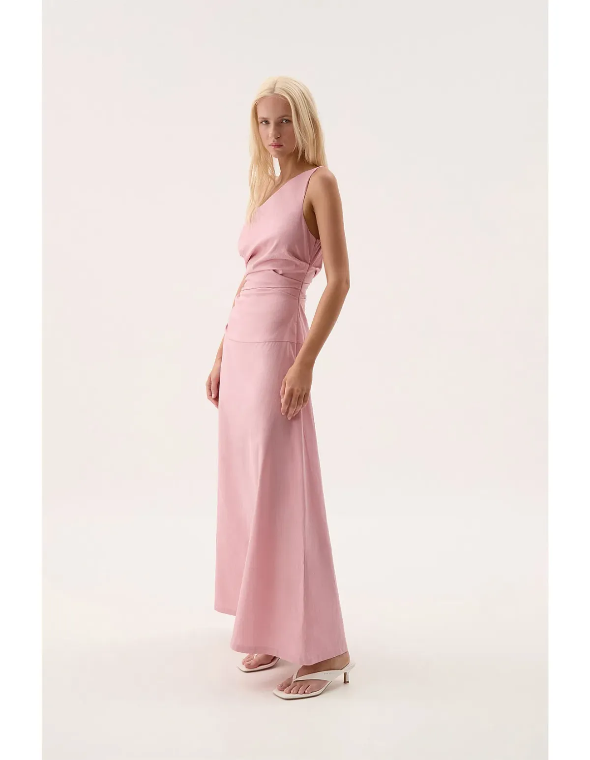 Aje Daze One Shoulder Maxi Dress in Dusty Pink Size AU 8 - Image 2