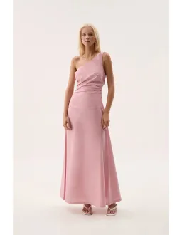 Aje Daze One Shoulder Maxi Dress in Dusty Pink Size AU 8 for rent on The Volte - image 1