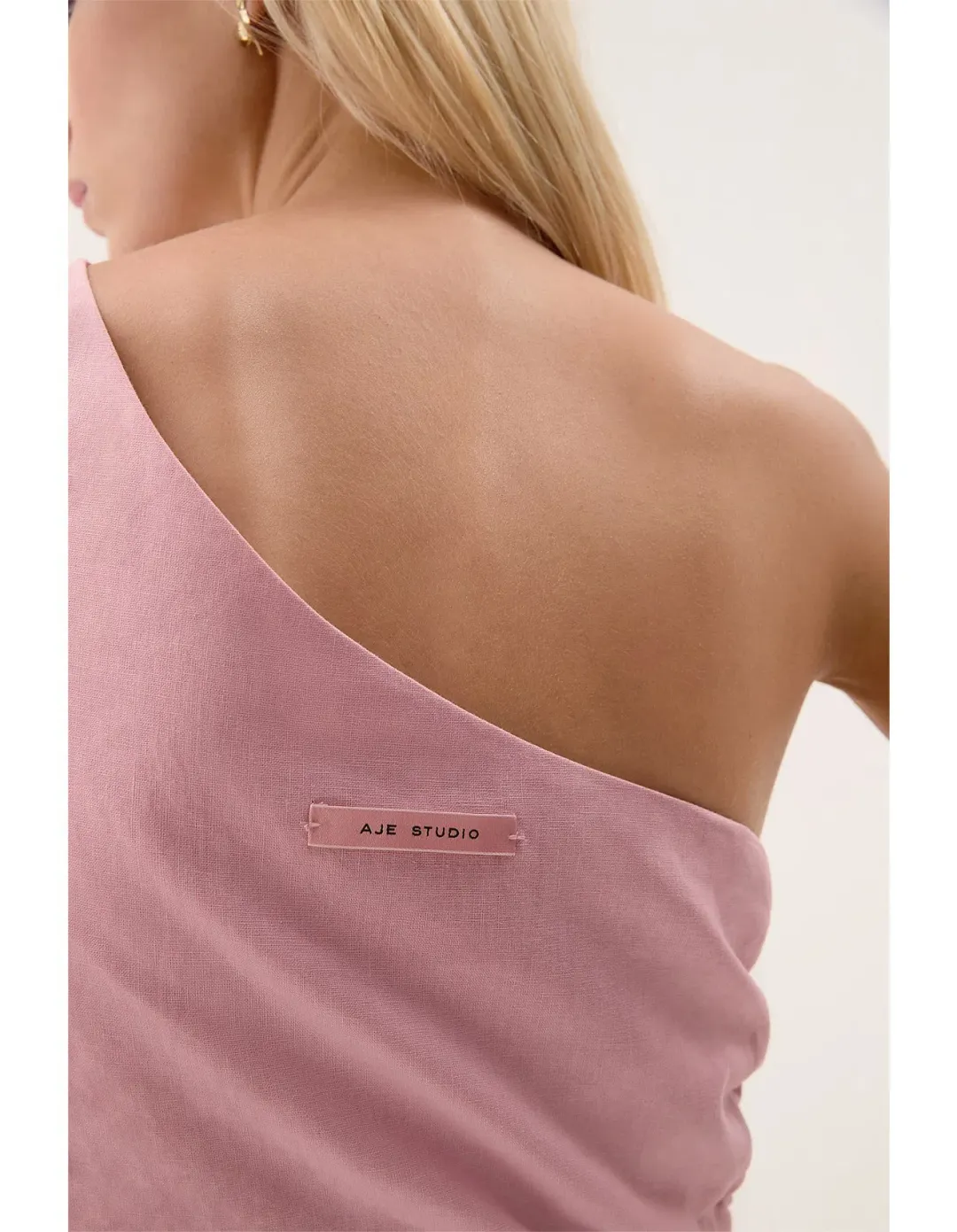 Aje Daze One Shoulder Maxi Dress in Dusty Pink Size AU 8 for rent on The Volte - main image