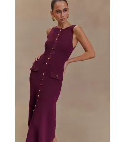 Meshki Sawyer Sleeveless Buttoned Maxi Dress Plum Size XXS / AU 4 for rent on The Volte - image 2