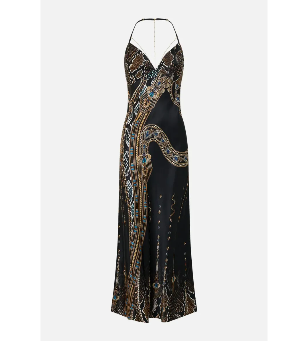 Camilla Chain Detail Slip Dress in Call Me Cleopatra Size for rent on The Volte - main image