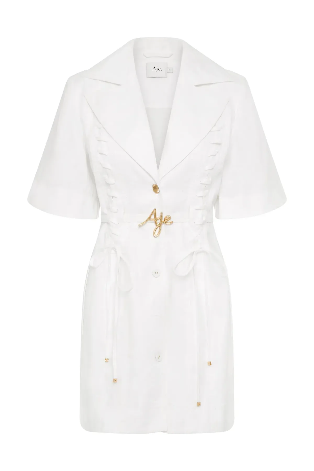 Aje Ana Mini Dress Ivory Size 12 - Image 5