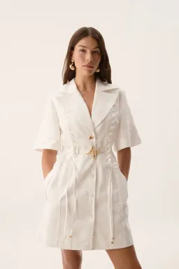 Aje Ana Mini Dress Ivory Size 12 for rent on The Volte - image 3