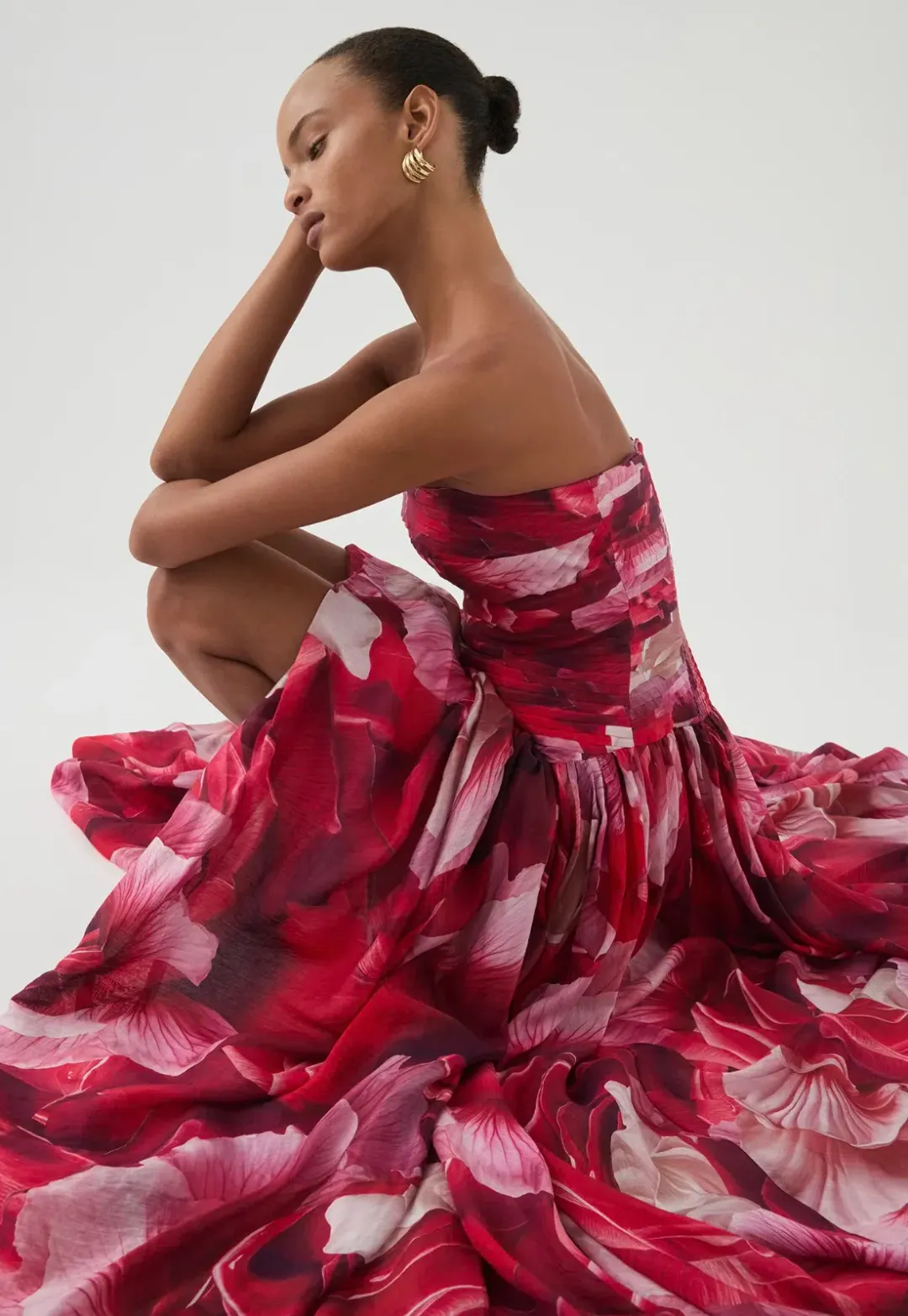 Aje Flora Maxi Gown Prismatic Floral Red Size S / AU 8 for rent on The Volte - main image