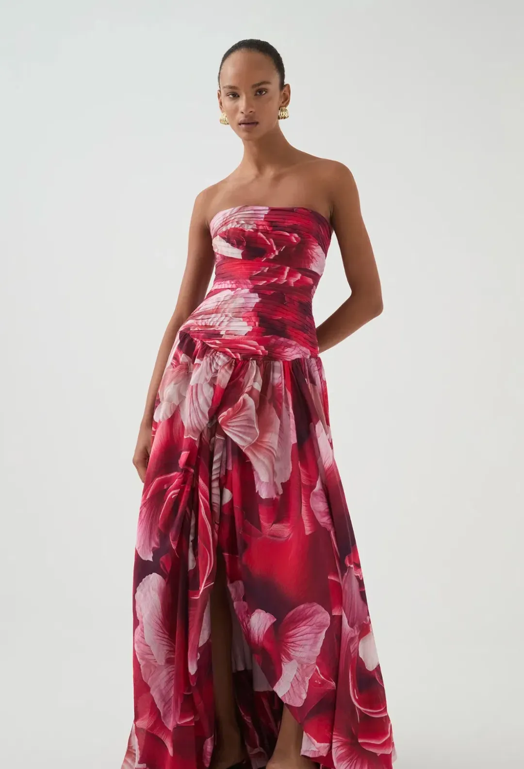 Aje Flora Maxi Gown Prismatic Floral Red Size S / AU 8 for rent on The Volte - main image