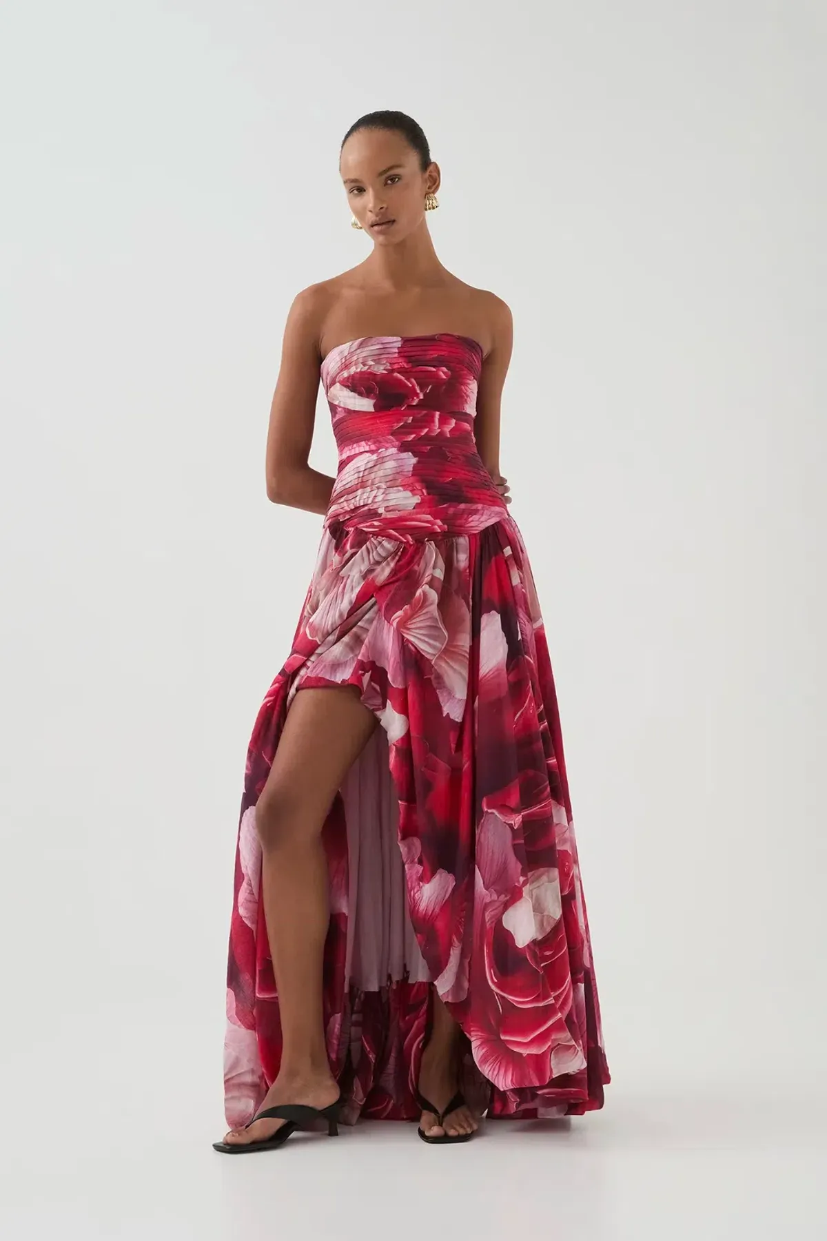 Aje Flora Maxi Gown Prismatic Floral Red Size S / AU 8 for rent on The Volte - main image