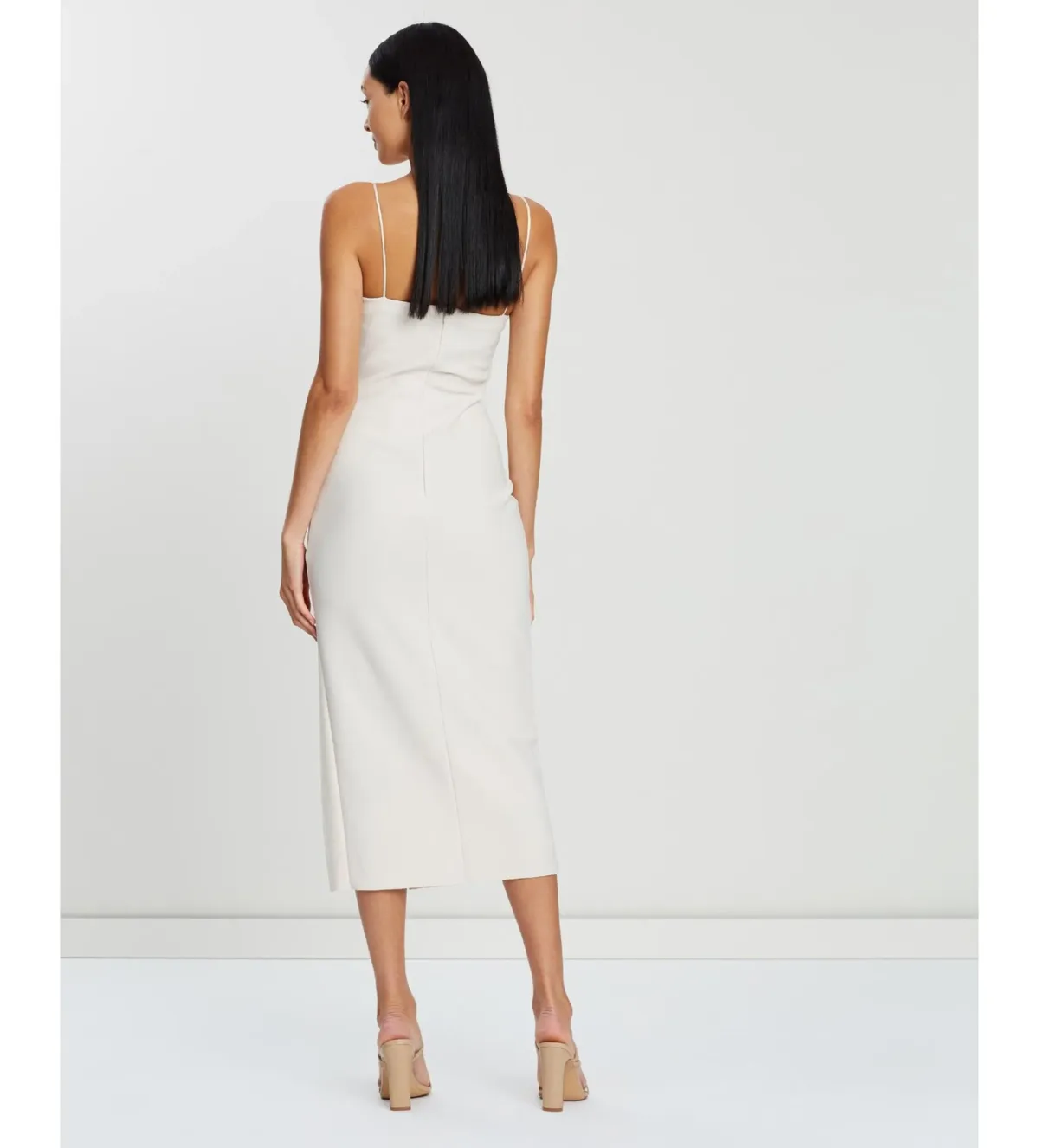 Bec & Bridge Dominique Asymmetric Midi Dress Vanilla Size 10 - Image 3