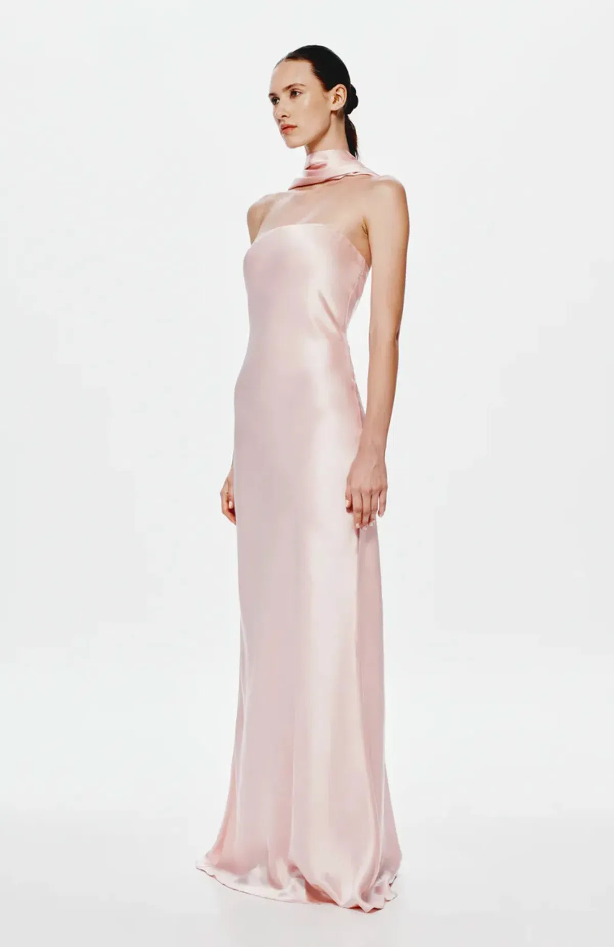 Misha Lilia Satin Maxi Dress in Rosewater Size 8/S - Image 2