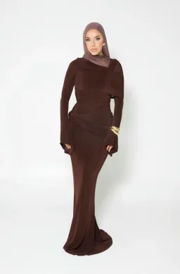 Alaía Muse Elira Maxi Dress Brown Size S / AU 8 for rent on The Volte - image 5