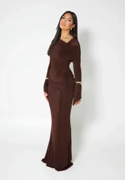 Alaía Muse Elira Maxi Dress Brown Size S / AU 8 for rent on The Volte - image 2
