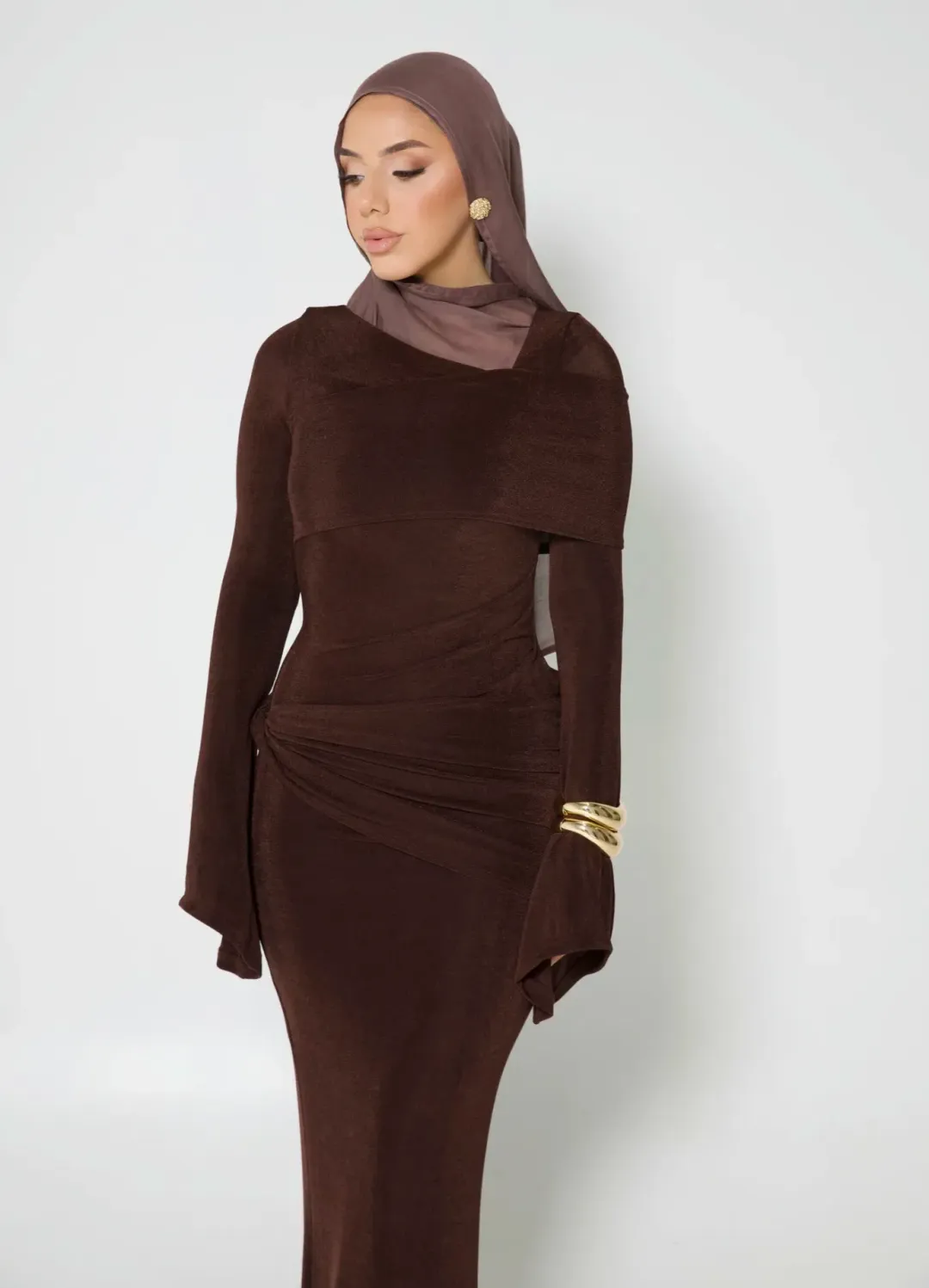 Alaía Muse Elira Maxi Dress Brown Size S / AU 8 for rent on The Volte - main image