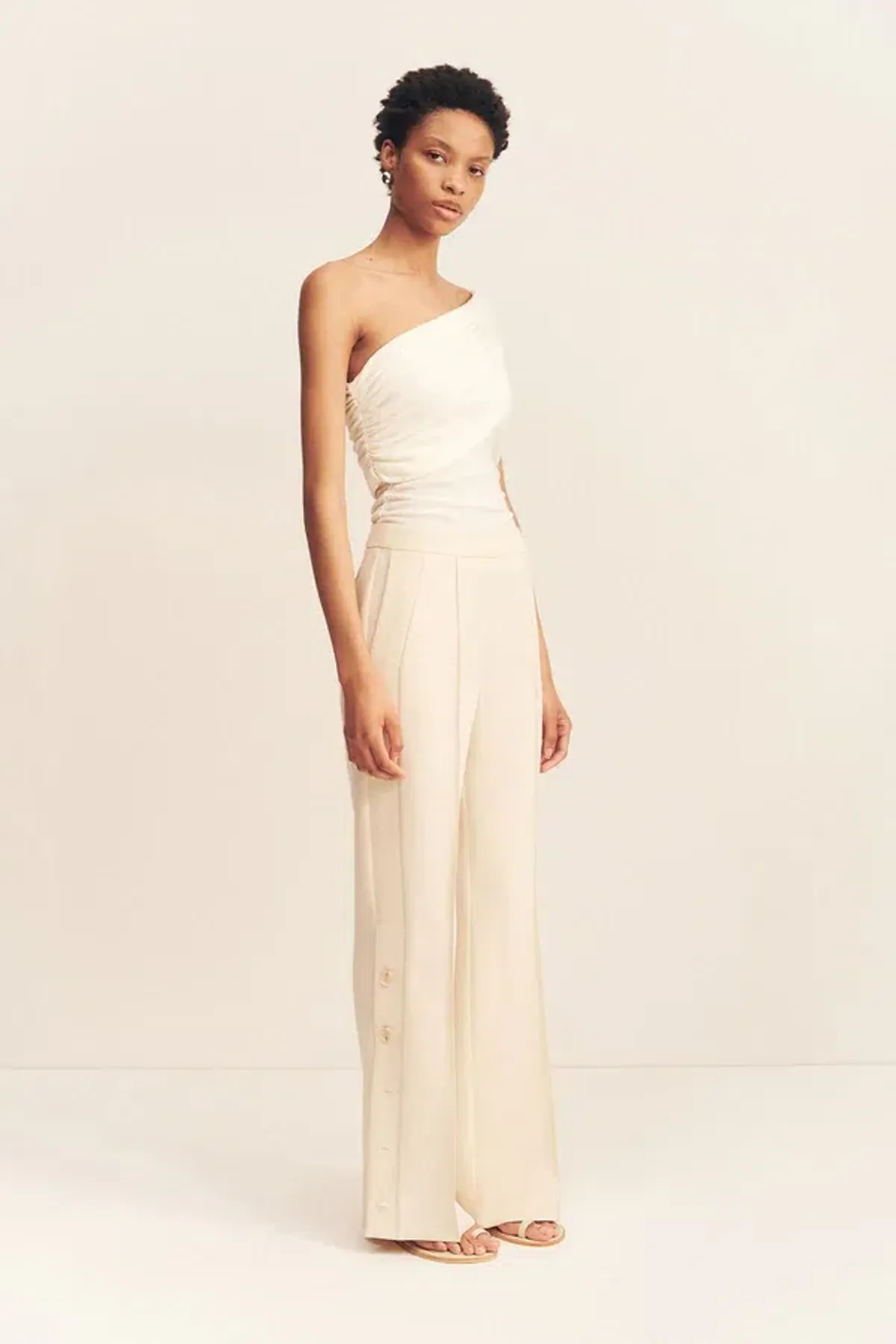 Shona Joy Irena Side Split Button Pant in Rice Size for rent on The Volte - main image