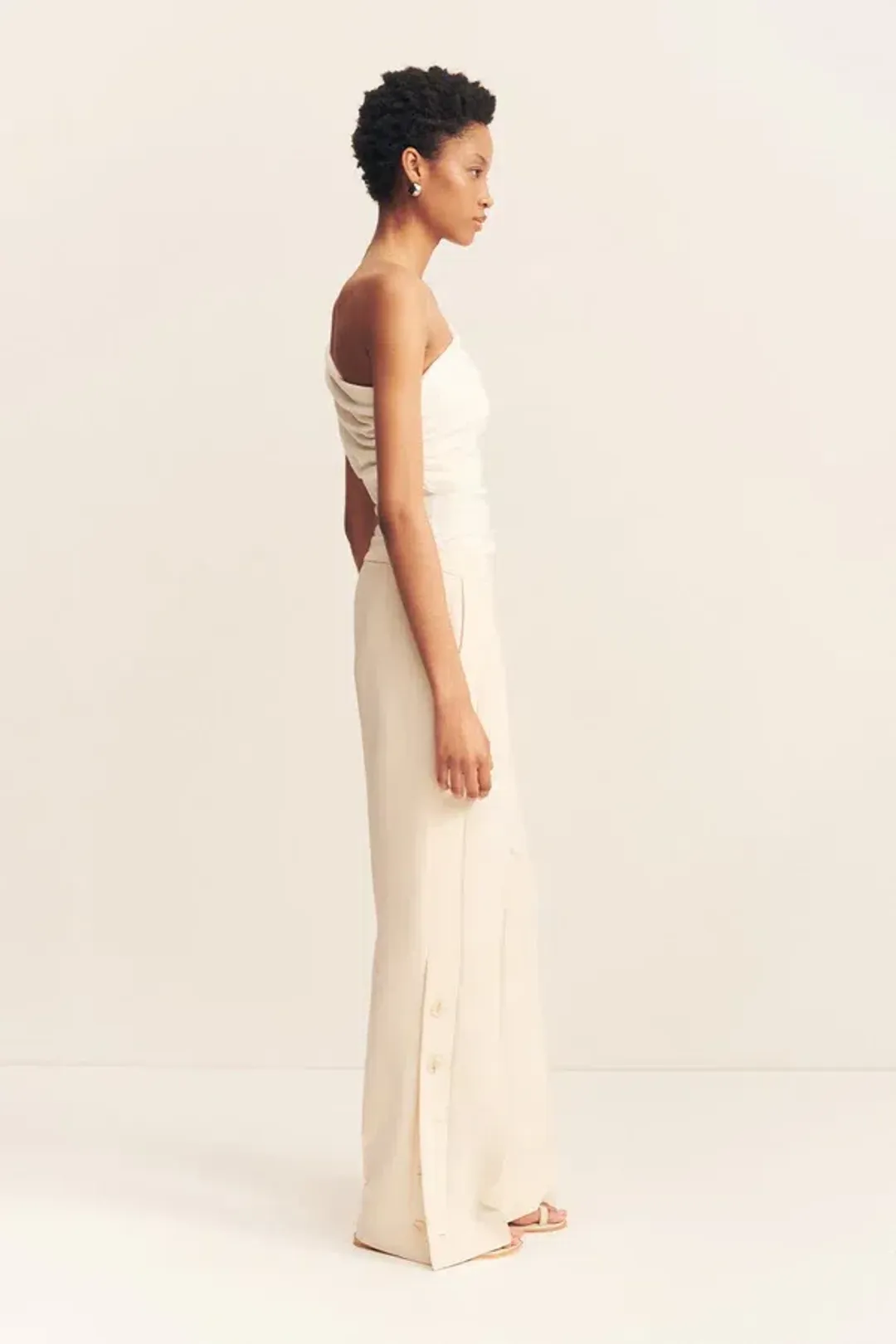 Shona Joy Irena Side Split Button Pant in Rice Size for rent on The Volte - main image