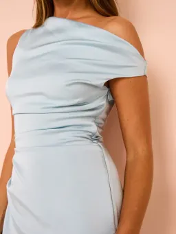 Bec & Bridge Rochelle Asym Midi Dress in Dolphin Blue Size AU 8 for rent on The Volte - image 2