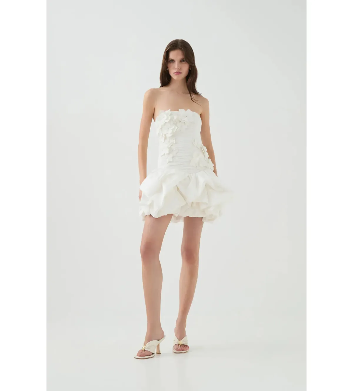 Aje Splendour Mini Dress In Ivory Size 8 for rent on The Volte - main image