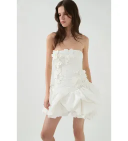 Aje Splendour Mini Dress In Ivory Size 8 for rent on The Volte - image 2