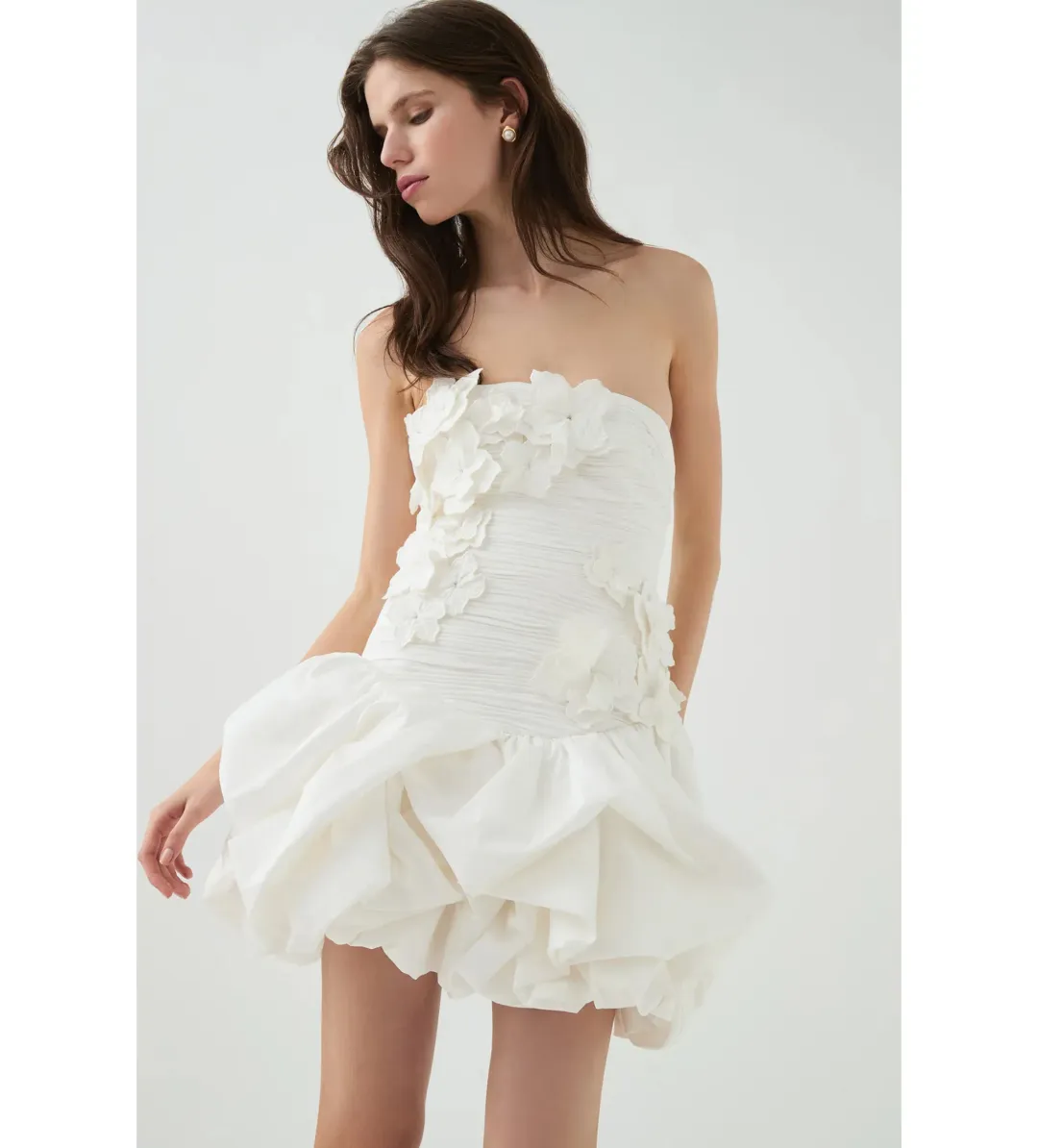 Aje Splendour Mini Dress In Ivory Size 8 for rent on The Volte - main image