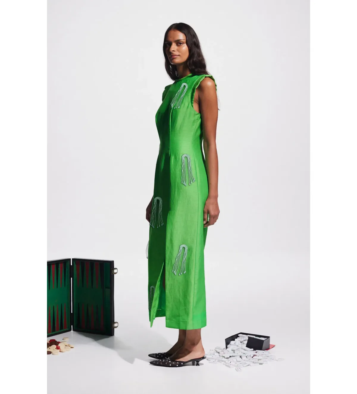 Alemais Dazzle Midi Dress Green Size AU 10 - Image 3
