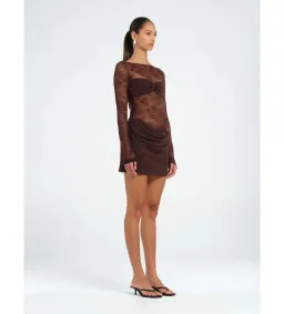 BENNI Oskar Mini Dress in Brown Size 8 for rent on The Volte - image 2