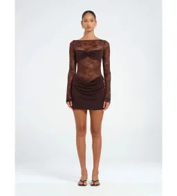 BENNI Oskar Mini Dress in Brown Size 8 for rent on The Volte - image 1