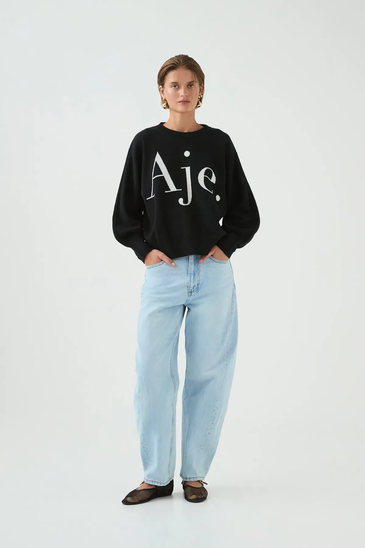 Arden Logo Knit Black Ivory Size AU - Image 3