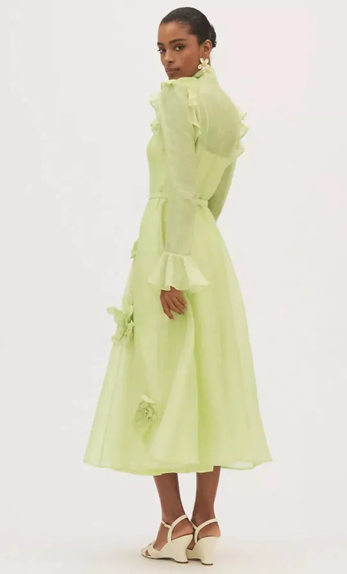 Leo Lin Katrina Butterfly Midi Chartreuse Size AU 12 - Image 3