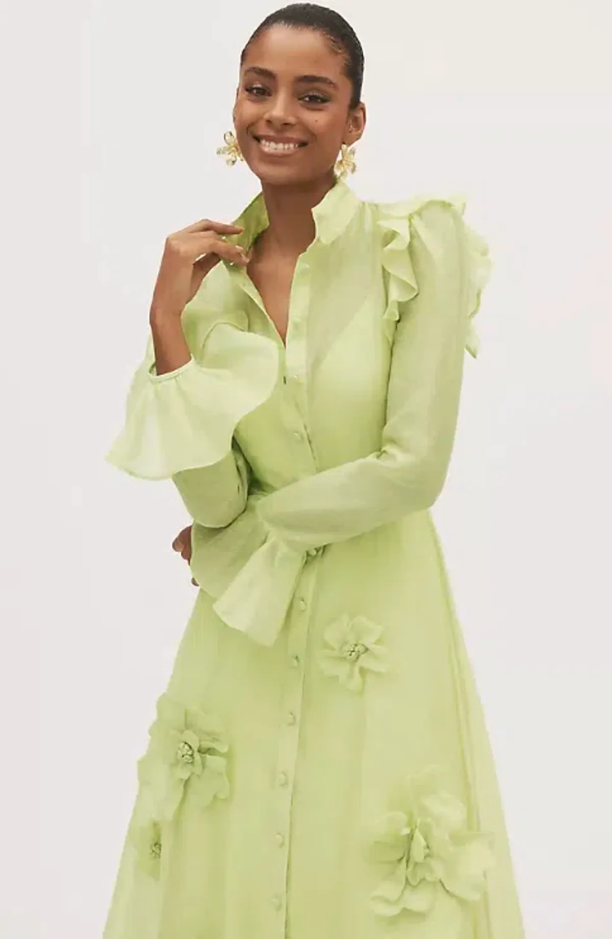 Leo Lin Katrina Butterfly Midi Chartreuse Size AU 12 - Image 2