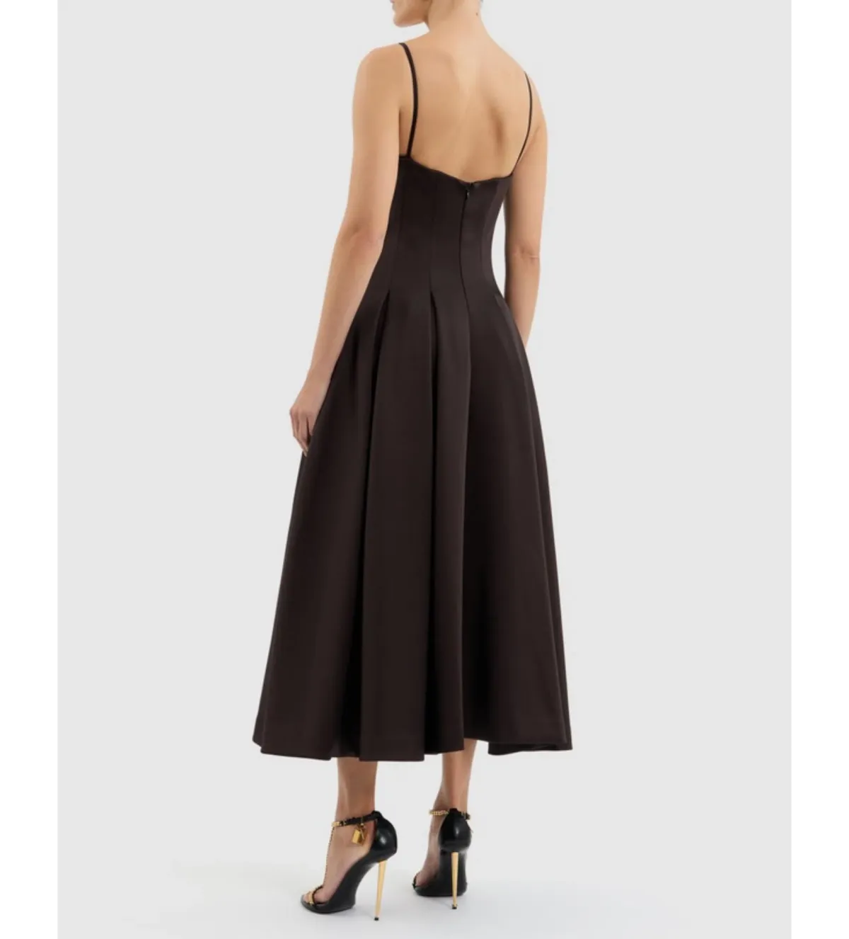 Rebecca Vallance Saskia Midi in Chocolate Size AU 8 - Image 3