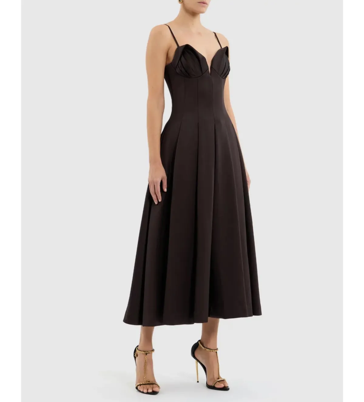 Rebecca Vallance Saskia Midi in Chocolate Size AU 8 - Image 2