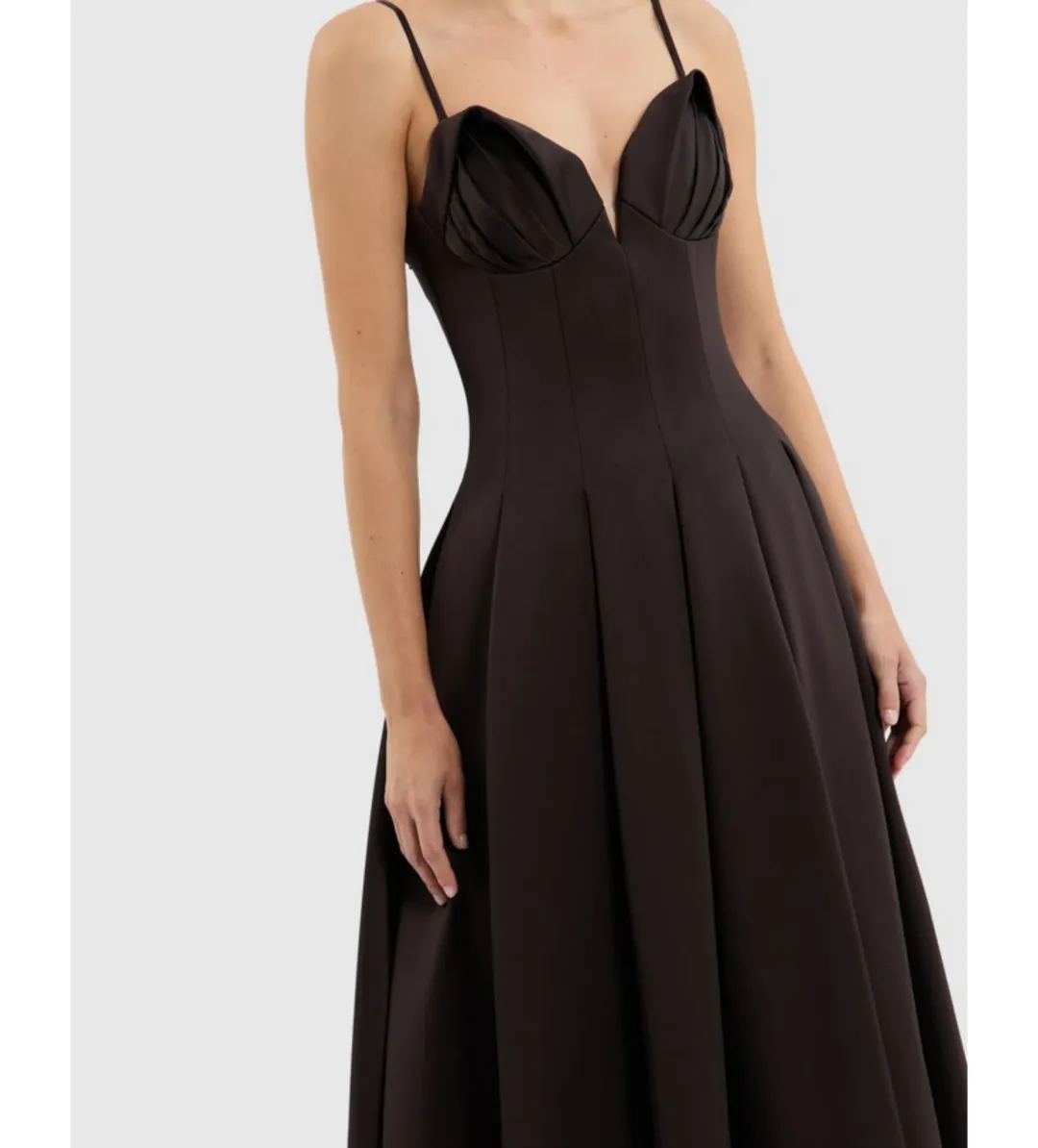 Rebecca Vallance Saskia Midi in Chocolate Size AU 8 for rent on The Volte - main image