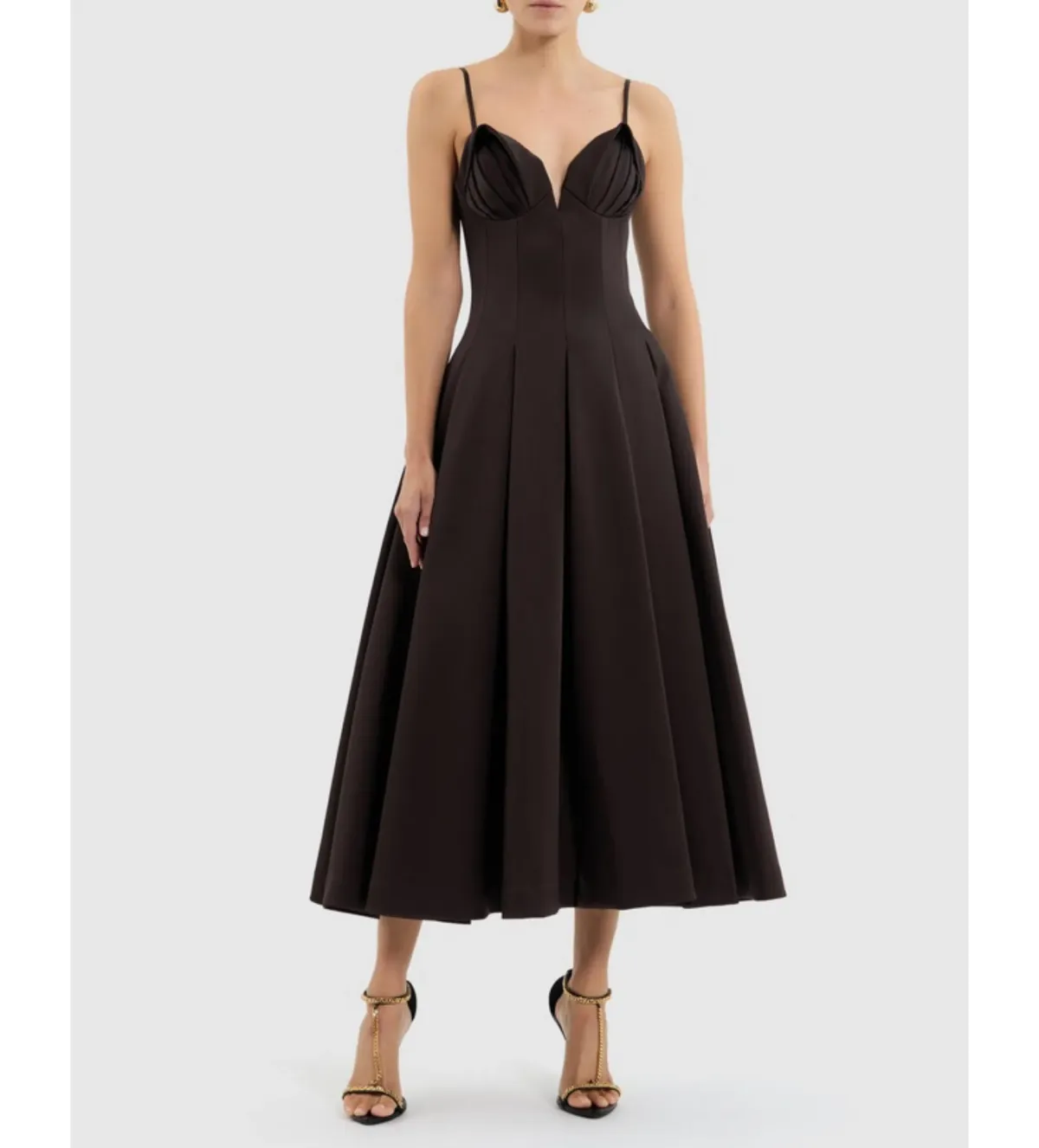 Rebecca Vallance Saskia Midi in Chocolate Size AU 8 - Image 1