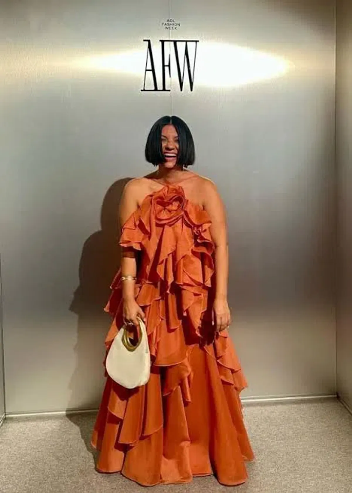 Aje Pandorea Maxi Dress Coral Clay Size AU 14 - Image 5