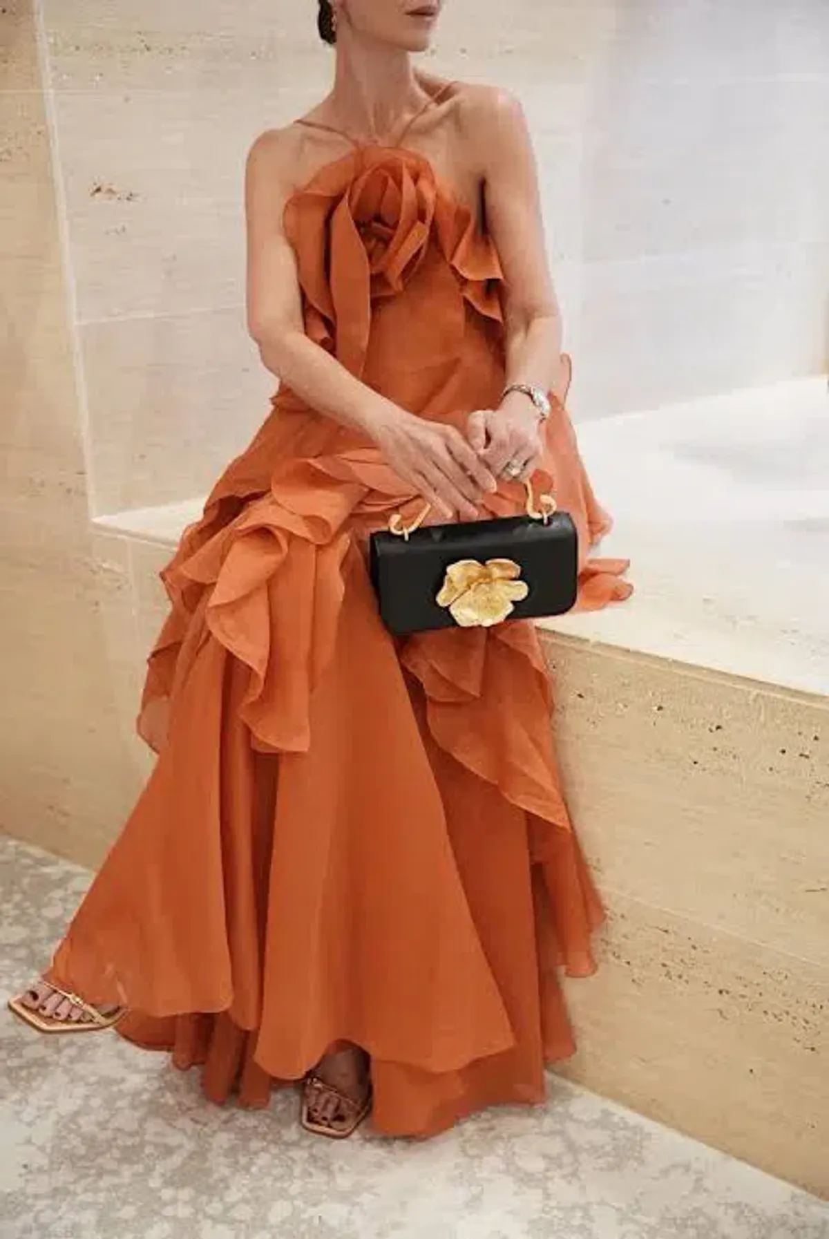 Aje Pandorea Maxi Dress Coral Clay Size AU 14 - Image 2