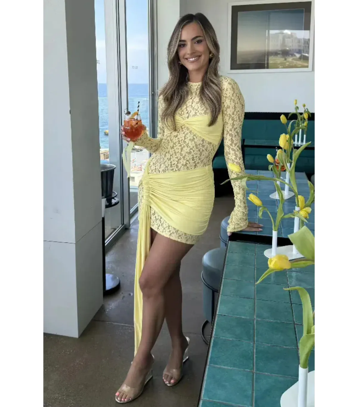 Deconduarte Ortigia Mini Dress in Baby Yellow Size AU 8 - Image 2