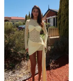 Deconduarte Ortigia Mini Dress in Yellow Size 12 for rent on The Volte - image 2