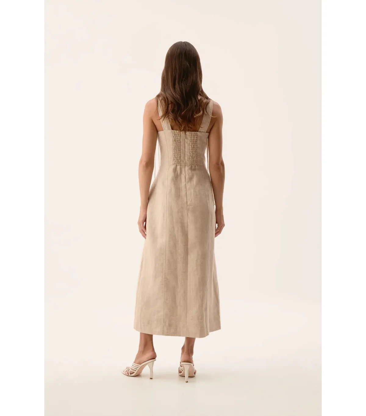 Aje Morgan Midi Dress Dune Beige Size 8/S - Image 4