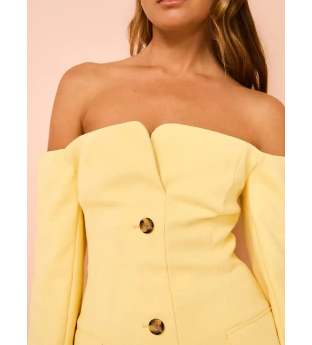 Sir the Label Sandrine Tailored Mini Dress Limone Size AU 10 for rent on The Volte - main image