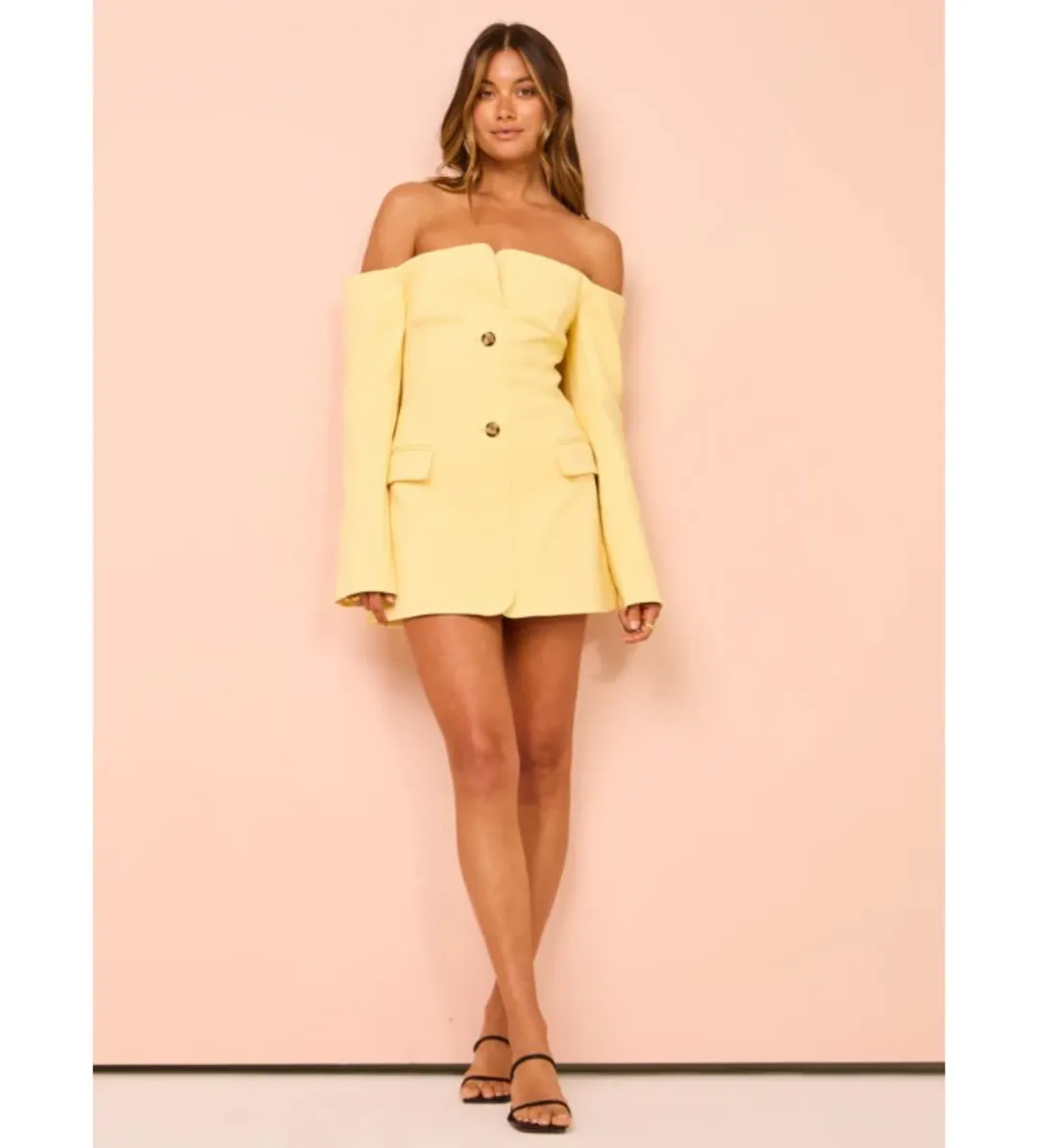 Sir the Label Sandrine Tailored Mini Dress Limone Size AU 10 for rent on The Volte - main image