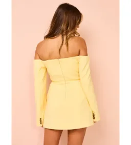 Sir the Label Sandrine Tailored Mini Dress Limone Size AU 10 for rent on The Volte - image 3