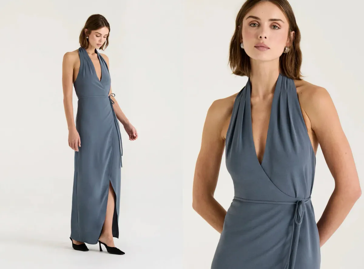 Henne Vida Maxi Dress Slate Size 8 - Image 4