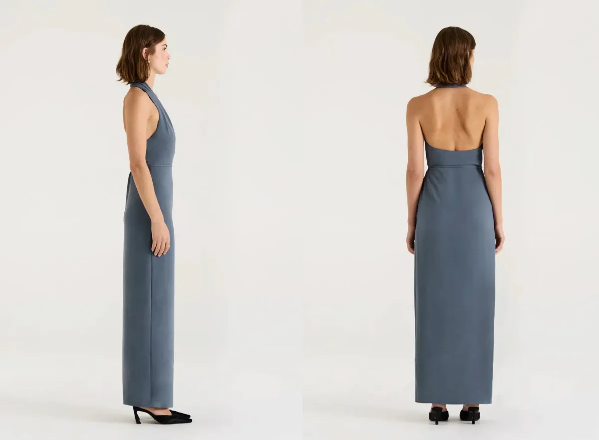 Henne Vida Maxi Dress Slate Size 8 - Image 3